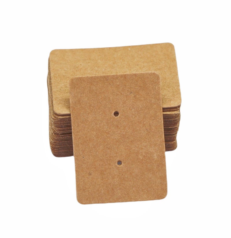 TIAMALL 300 PCS Earring Display Cards Kraft Paper Ear Tags Ear Stud Card (Brown) - Image 3